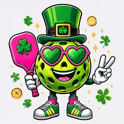 St. Patrick's Day Funny Lucky Pickleball Irish Shamrock T-Shirt
