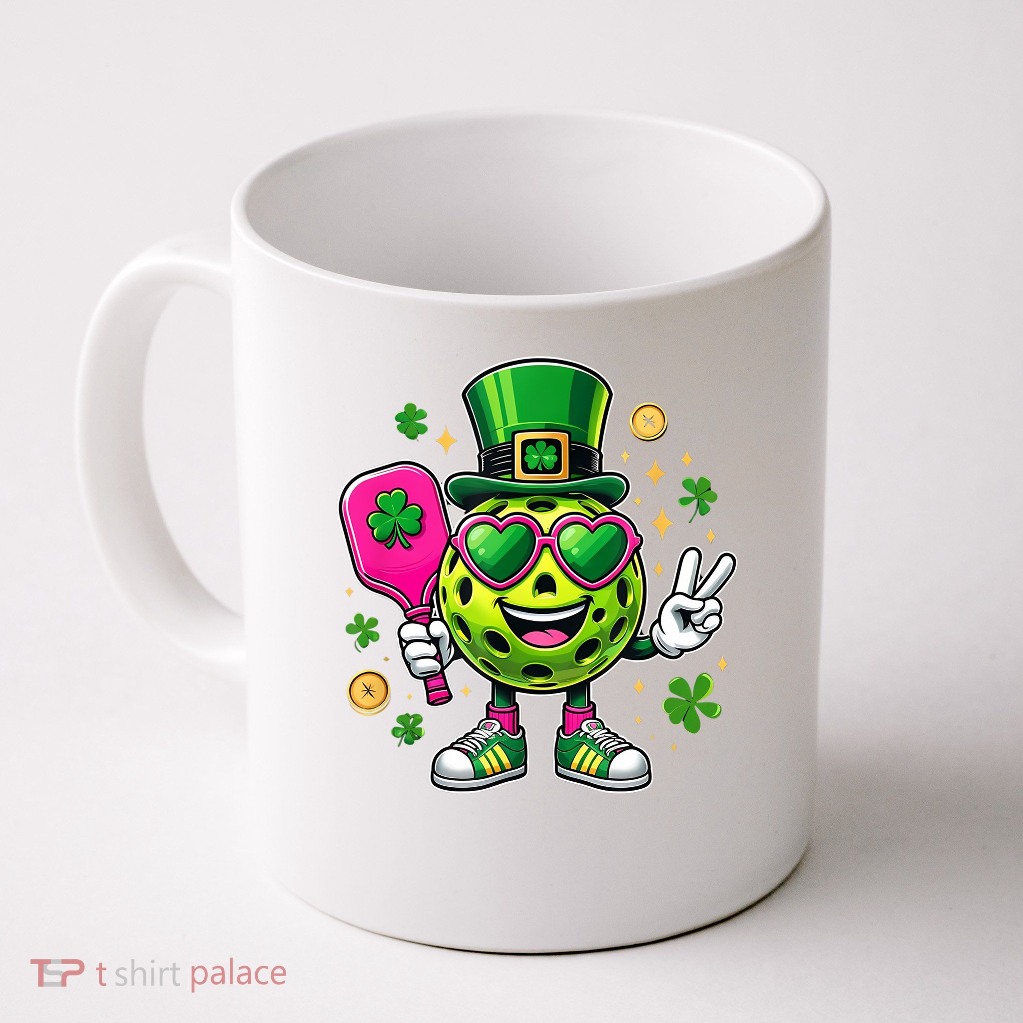 St. Patrick's Day Funny Lucky Pickleball Irish Shamrock Mug