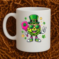 St. Patrick's Day Funny Lucky Pickleball Irish Shamrock Mug