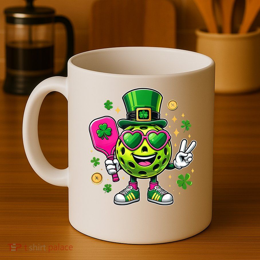 St. Patrick's Day Funny Lucky Pickleball Irish Shamrock Mug