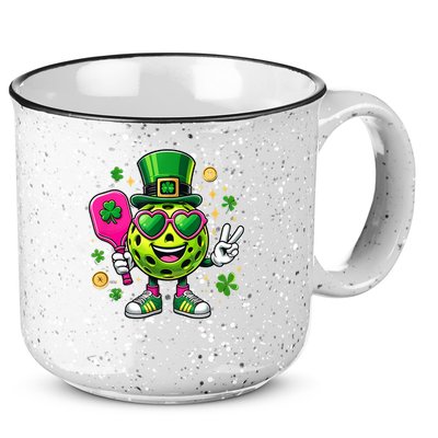 St. Patrick's Day Funny Lucky Pickleball Irish Shamrock 15oz Campfire Ceramic Mug