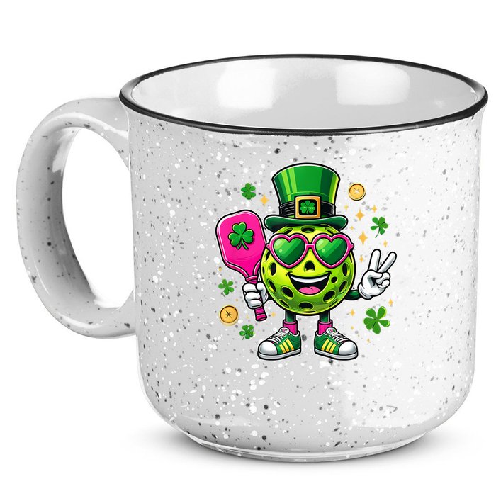 St. Patrick's Day Funny Lucky Pickleball Irish Shamrock 15oz Campfire Ceramic Mug