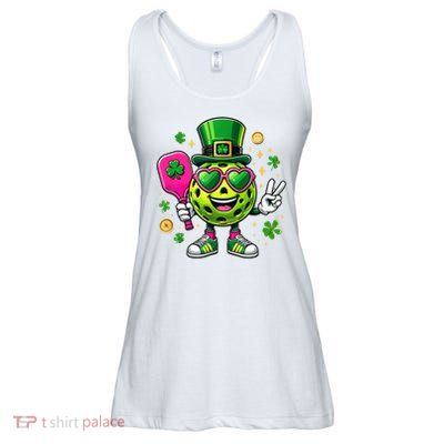 St. Patrick's Day Funny Lucky Pickleball Irish Shamrock Ladies Essential Flowy Tank