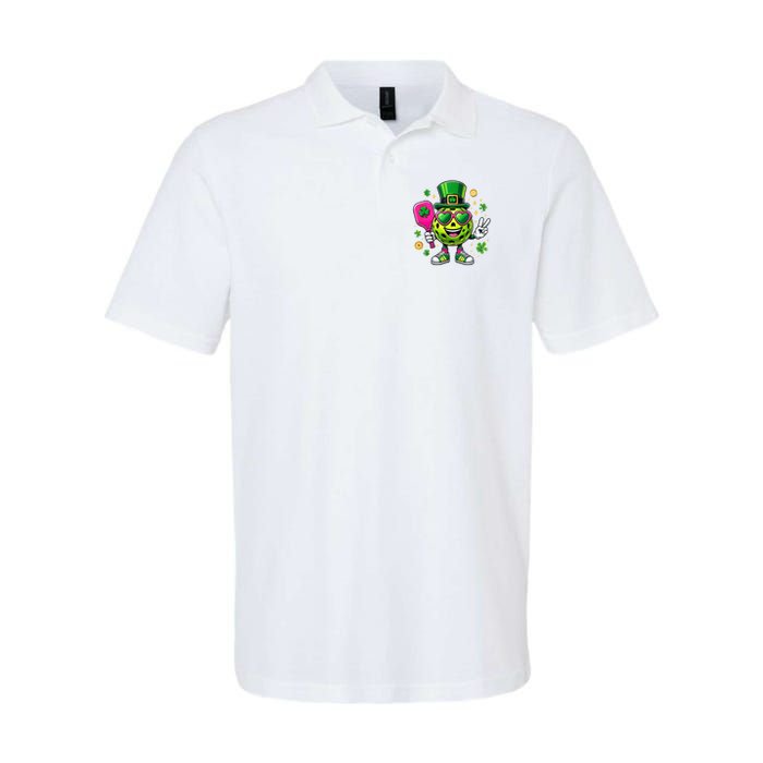 St. Patrick's Day Funny Lucky Pickleball Irish Shamrock Polo