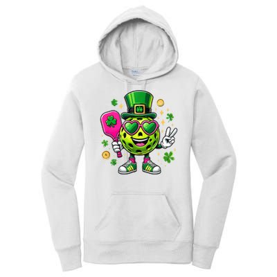 St. Patrick's Day Funny Lucky Pickleball Irish Shamrock Women's Pullover Hoodie