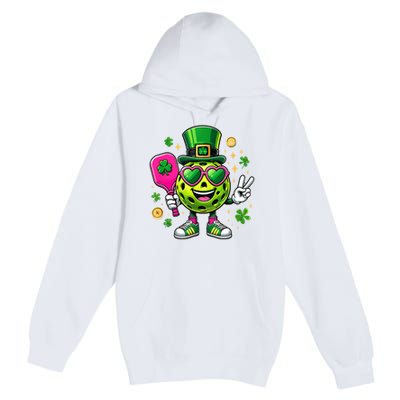 St. Patrick's Day Funny Lucky Pickleball Irish Shamrock Premium Pullover Hoodie