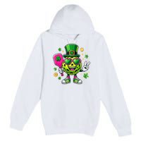 St. Patrick's Day Funny Lucky Pickleball Irish Shamrock Premium Pullover Hoodie
