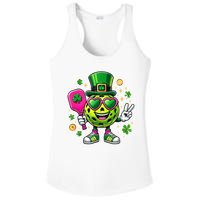 St. Patrick's Day Funny Lucky Pickleball Irish Shamrock Ladies PosiCharge Competitor Racerback Tank