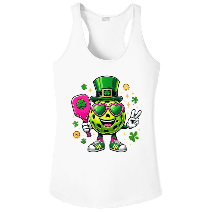 St. Patrick's Day Funny Lucky Pickleball Irish Shamrock Ladies PosiCharge Competitor Racerback Tank