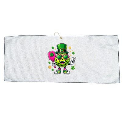 St. Patrick's Day Funny Lucky Pickleball Irish Shamrock Large Microfiber Waffle Golf Towel