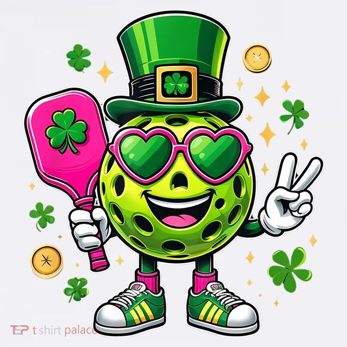St. Patrick's Day Funny Lucky Pickleball Irish Shamrock Poster