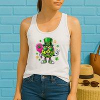 St. Patrick's Day Funny Lucky Pickleball Irish Shamrock Womens Tank Top