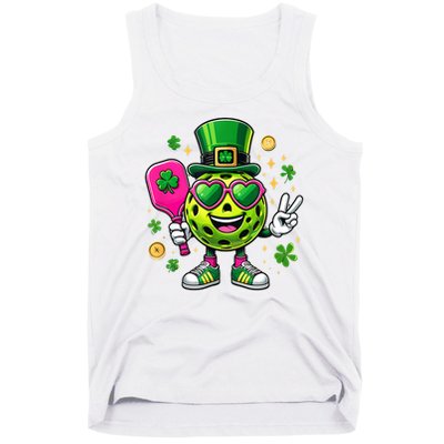 St. Patrick's Day Funny Lucky Pickleball Irish Shamrock Tank Top