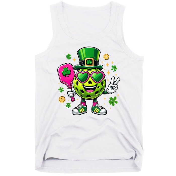 St. Patrick's Day Funny Lucky Pickleball Irish Shamrock Tank Top