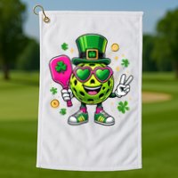 St. Patrick's Day Funny Lucky Pickleball Irish Shamrock Golf Towel