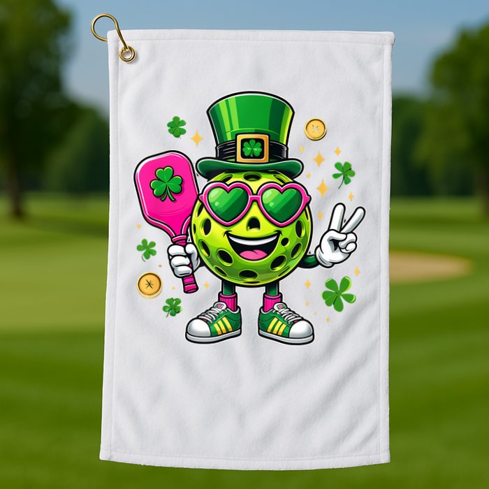 St. Patrick's Day Funny Lucky Pickleball Irish Shamrock Golf Towel