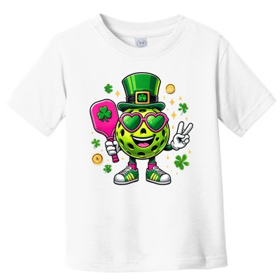 St. Patrick's Day Funny Lucky Pickleball Irish Shamrock Toddler T-Shirt