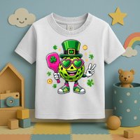 St. Patrick's Day Funny Lucky Pickleball Irish Shamrock Toddler T-Shirt