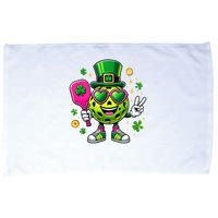 St. Patrick's Day Funny Lucky Pickleball Irish Shamrock Microfiber Hand Towel