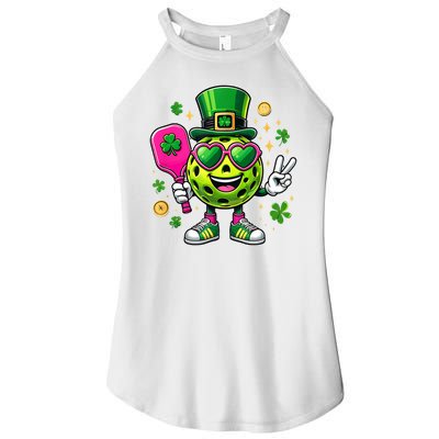 St. Patrick's Day Funny Lucky Pickleball Irish Shamrock Women's Perfect Tri Rocker Tank
