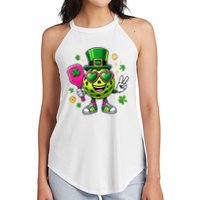 St. Patrick's Day Funny Lucky Pickleball Irish Shamrock Women's Perfect Tri Rocker Tank