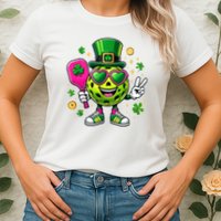 St. Patrick's Day Funny Lucky Pickleball Irish Shamrock Womens T-Shirt