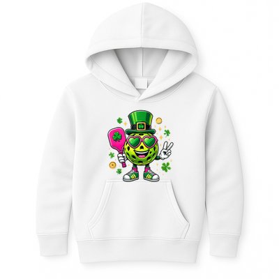 St. Patrick's Day Funny Lucky Pickleball Irish Shamrock Kids Hoodie