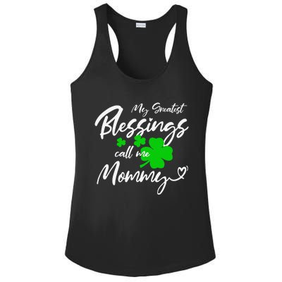 St Patricks Day My Greatest Blessings Call Me Mommy Love Ladies PosiCharge Competitor Racerback Tank