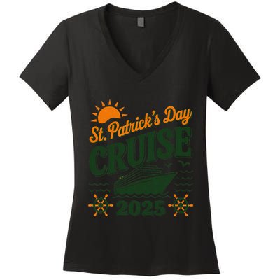 St Patrick’S Day Cruise Squad 2025 Family Matching Fun Women's V-Neck T-Shirt
