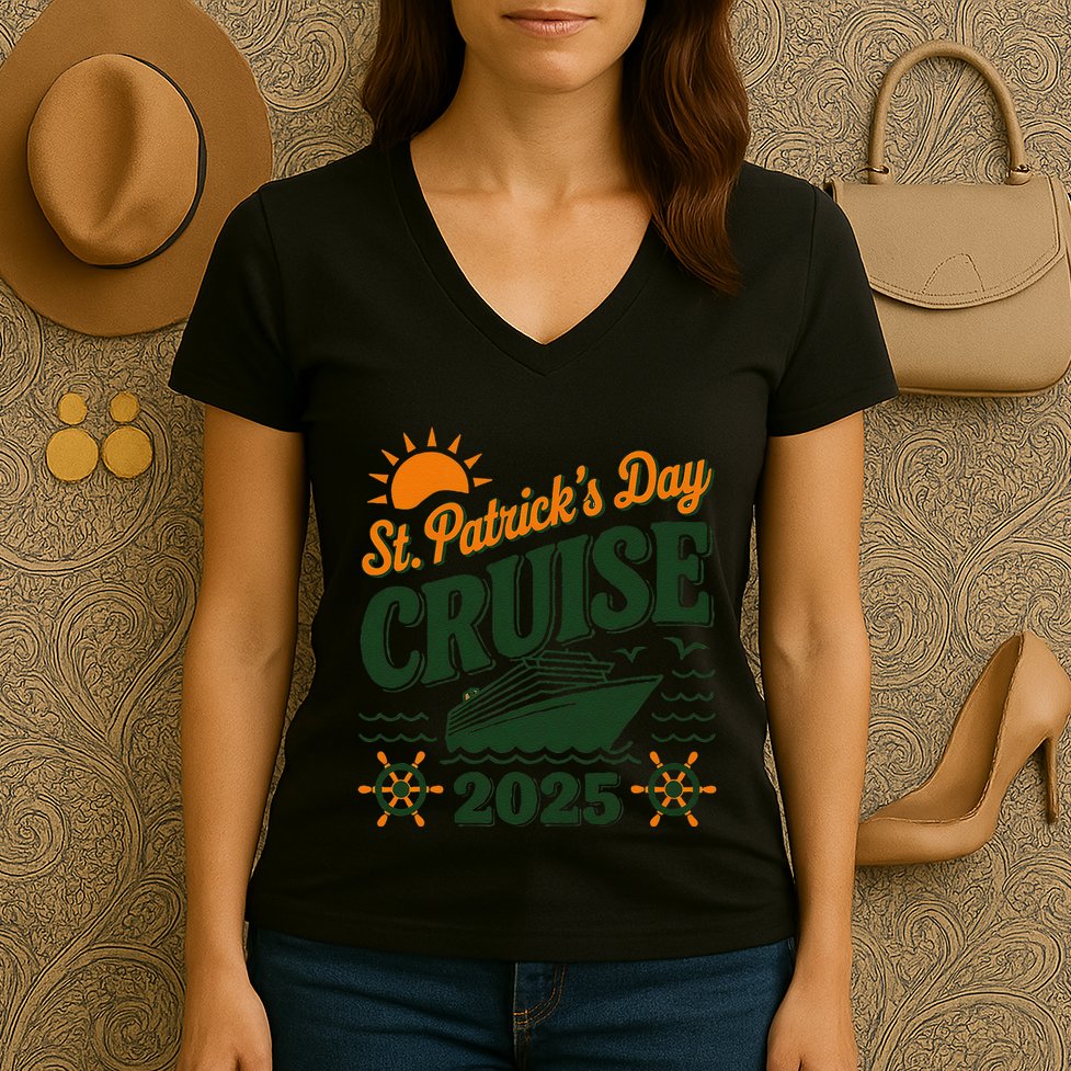 St Patrick’S Day Cruise Squad 2025 Family Matching Fun Women's V-Neck T-Shirt
