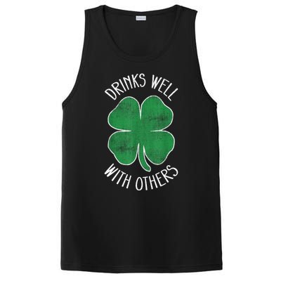 St Patricks Day Beer Funny Drinks Well With Others Drunk Gift PosiCharge Competitor Tank