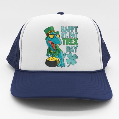 St Patrick's Day Happy St Patgiftrex Day Tgiftrex Dinosaur Gift Trucker Hat