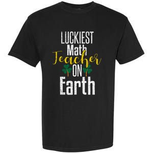 St Patricks Day Funny Gift Math Teacher Lucky Grunge Garment-Dyed Heavyweight T-Shirt