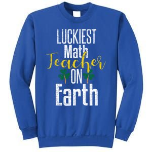 St Patricks Day Funny Gift Math Teacher Lucky Grunge Sweatshirt