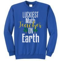 St Patricks Day Funny Gift Math Teacher Lucky Grunge Sweatshirt