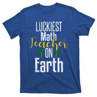 St Patricks Day Funny Gift Math Teacher Lucky Grunge T-Shirt