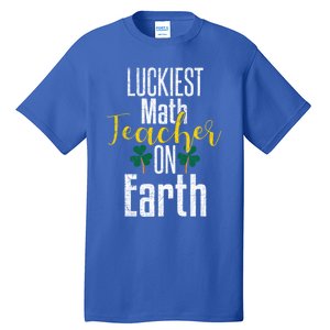 St Patricks Day Funny Gift Math Teacher Lucky Grunge Tall T-Shirt