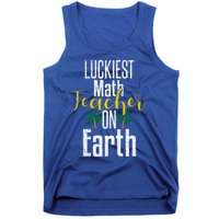 St Patricks Day Funny Gift Math Teacher Lucky Grunge Tank Top