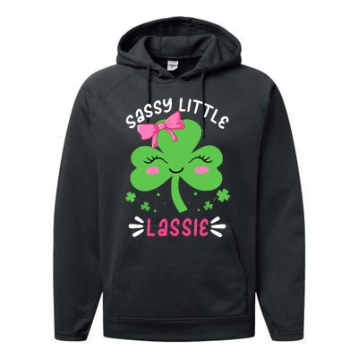 St Patricks Day Sassy Little Lassie Funny Performance Fleece Hoodie