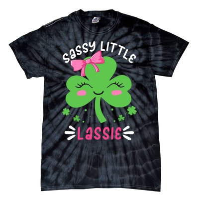 St Patricks Day Sassy Little Lassie Funny Tie-Dye T-Shirt