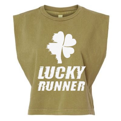 Saint Patrick's Day Lucky Runner Marathon Running Gift Garment-Dyed Women's Muscle Tee