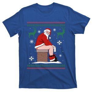 Santa Pooping Down The Chimney Ugly Sweater Christmas Funny Gift T-Shirt