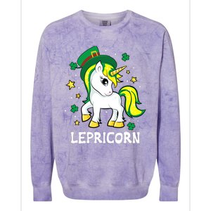 St Patricks Day Unicorn Lepricorn Colorblast Crewneck Sweatshirt