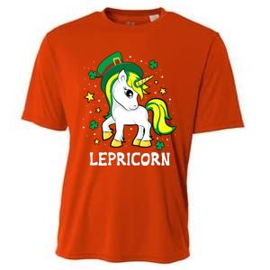 St Patricks Day Unicorn Lepricorn Cooling Performance Crew T-Shirt