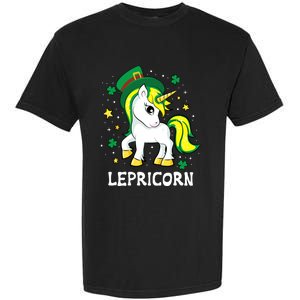 St Patricks Day Unicorn Lepricorn Garment-Dyed Heavyweight T-Shirt