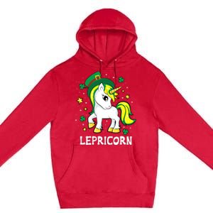 St Patricks Day Unicorn Lepricorn Premium Pullover Hoodie