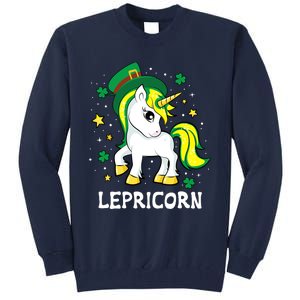 St Patricks Day Unicorn Lepricorn Tall Sweatshirt