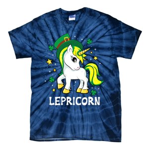 St Patricks Day Unicorn Lepricorn Tie-Dye T-Shirt