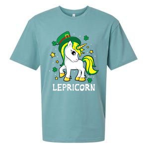 St Patricks Day Unicorn Lepricorn Sueded Cloud Jersey T-Shirt