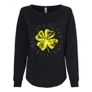 St. Patrick's Day Lucky Yellow Clover Shamrock Womens California Wash Sweatshirt